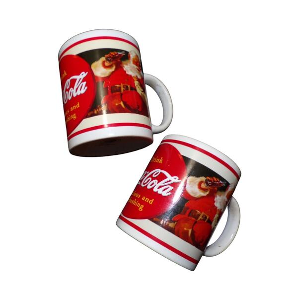 Coca Cola Other - Coca Cola Santa Mugs Dishwasher Microwave Safe Christmas Vintage 2001